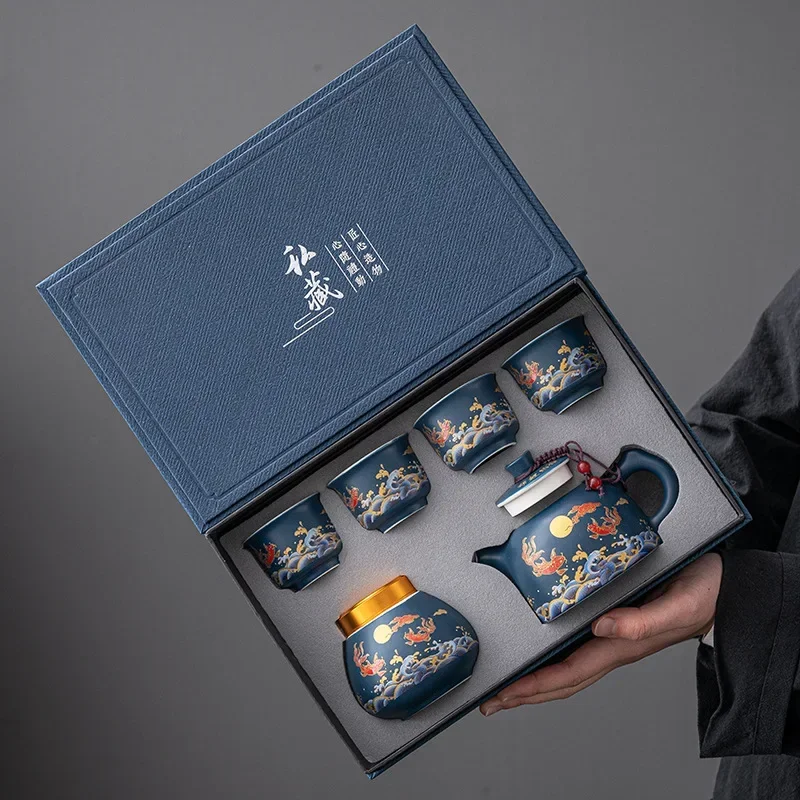 Gift Box Set of Chinese Ceramic Tea Sets Kung Fu Tea Set One Pot and Four Cups Tea Pot and Cup
Gift Box Set of Chinese Ceramic Tea Sets Kung Fu Tea Set One Pot and Four Cups Tea Pot and Cup