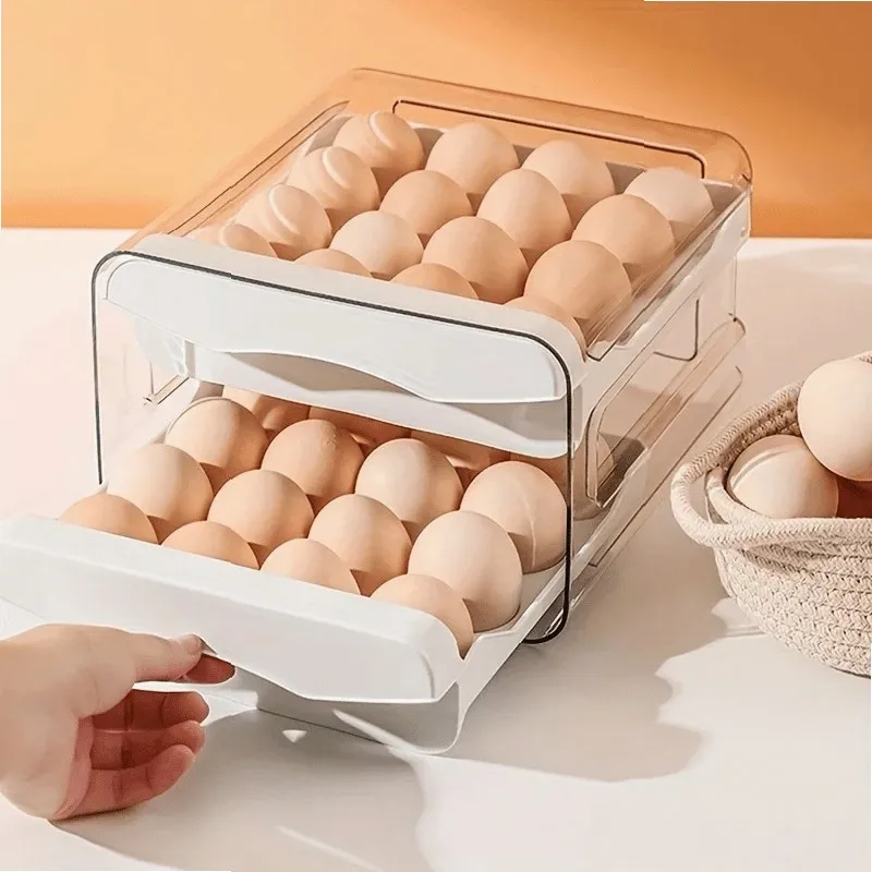 1pc Kitchen Egg Storage Box Refrigerator Fresh Plastic 2-Layer Drawer Type Large Capacity Storage Home Kitchen Organizer Rack
1pc Kitchen Egg Storage Box Refrigerator Fresh Plastic 2-Layer Drawer Type Large Capacity Storage Home Kitchen Organizer Rack