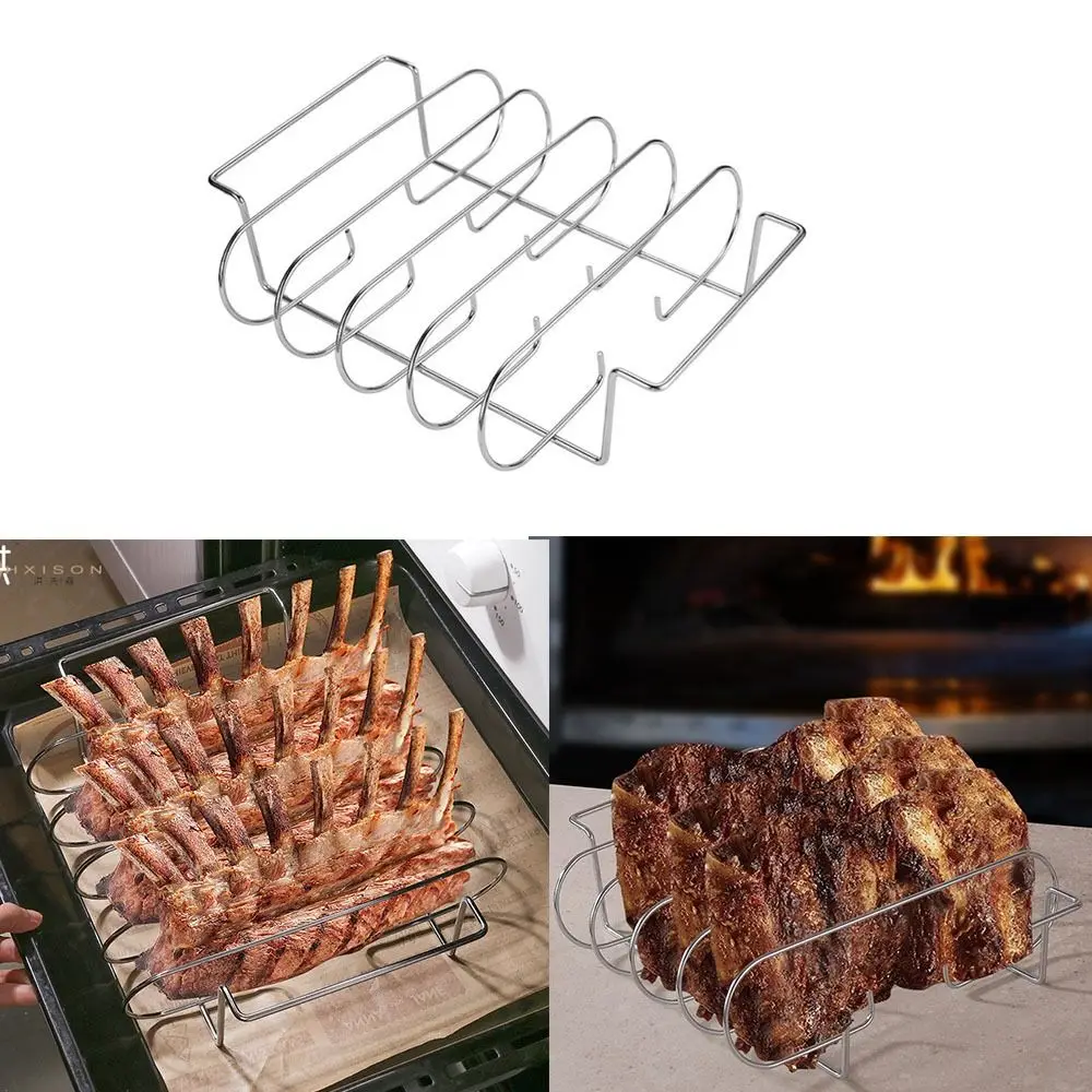 Non-Stick BBQ Rib Rack Stand Stainless Steel Rotisserie Barbecue Steaks Rack Lamb Chop Baking Barbecue Net
Non-Stick BBQ Rib Rack Stand Stainless Steel Rotisserie Barbecue Steaks Rack Lamb Chop Baking Barbecue Net