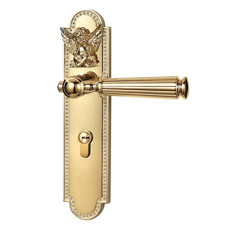 Angel French gold bright silver door lock household bedroom wooden door handle mute magnetic lock.
Angel French gold bright silver door lock household bedroom wooden door handle mute magnetic lock.