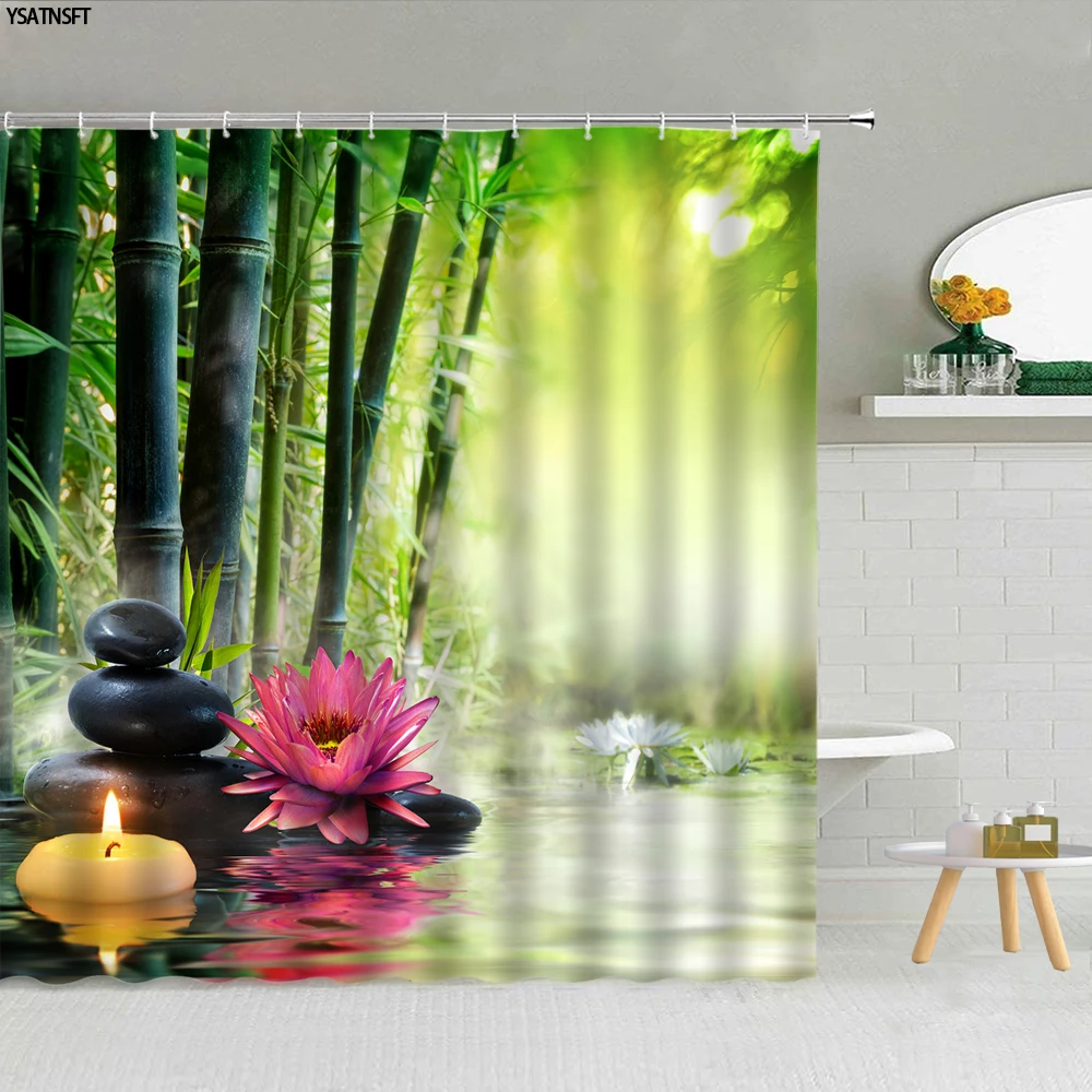 Green Bamboo Flower Stone Shower Curtain Candle Zen Aromatic Spa Room Decor Cloth Bathroom Accessories Bath Curtain Polyester
Green Bamboo Flower Stone Shower Curtain Candle Zen Aromatic Spa Room Decor Cloth Bathroom Accessories Bath Curtain Polyester