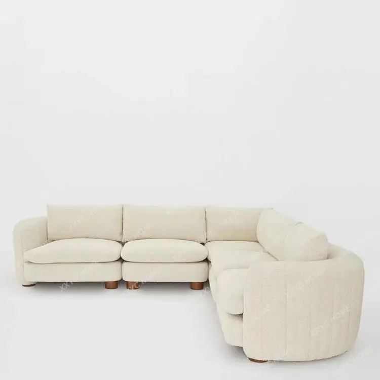 Medieval Modular Sofa Cream White Teddy Fleece, Retro Style Folded Fabric Sofa
Medieval Modular Sofa Cream White Teddy Fleece, Retro Style Folded Fabric Sofa