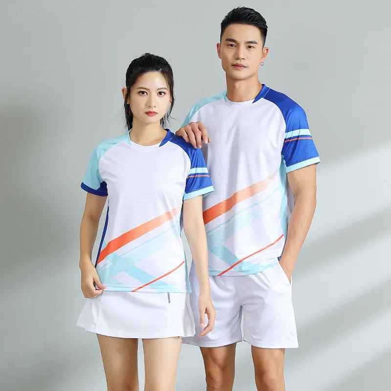 Badminton jersey for men and women, couple short sleeved set, air volleyball training jersey, breathable
Badminton jersey for men and women, couple short sleeved set, air volleyball training jersey, breathable