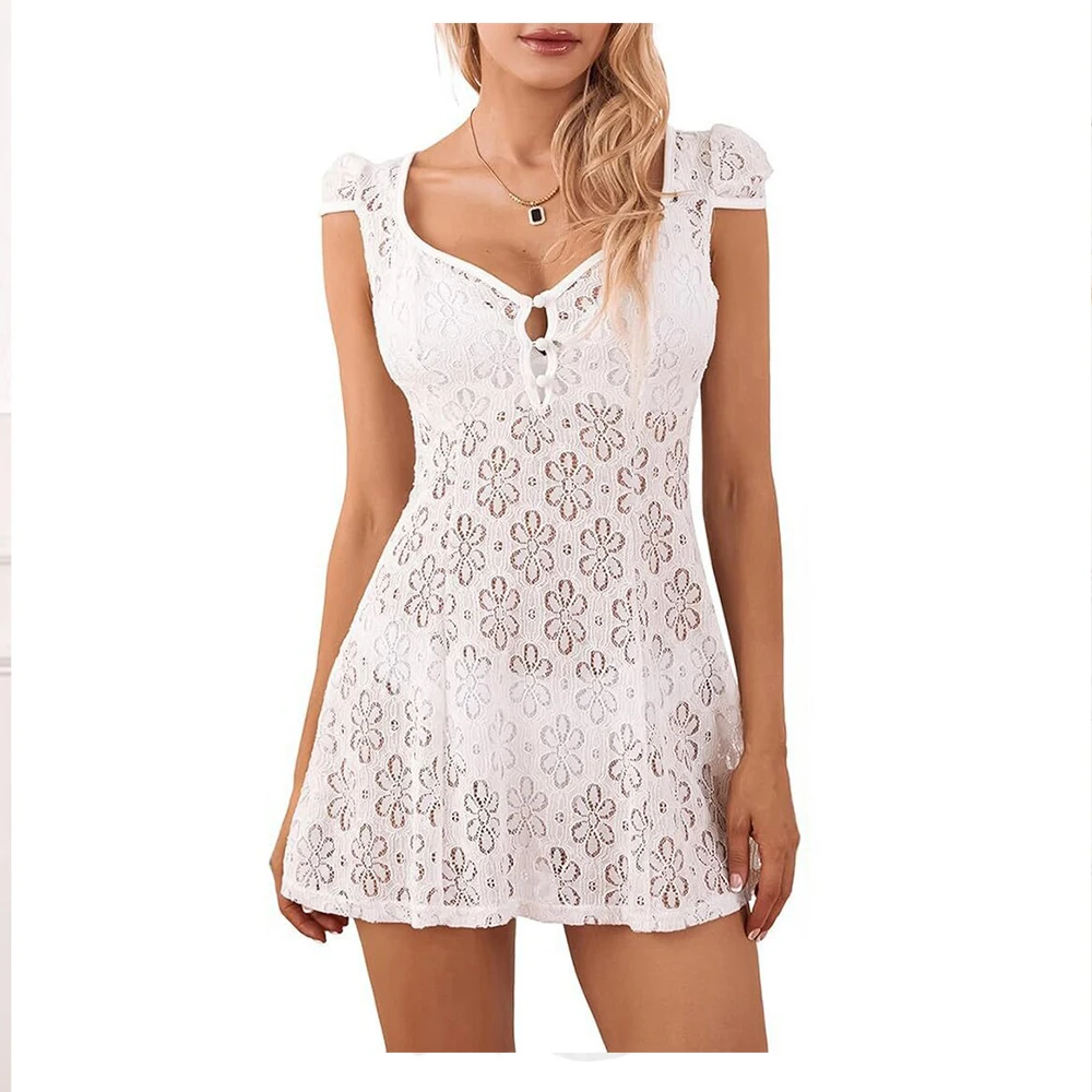 Summer Women Bikini Dress Sarong Beach Wrap Tunics Beach Cover Ups Summer Lace Short Sleeve Hollow Out Swimwear Mini Dress 2025
Summer Women Bikini Dress Sarong Beach Wrap Tunics Beach Cover Ups Summer Lace Short Sleeve Hollow Out Swimwear Mini Dress 2025