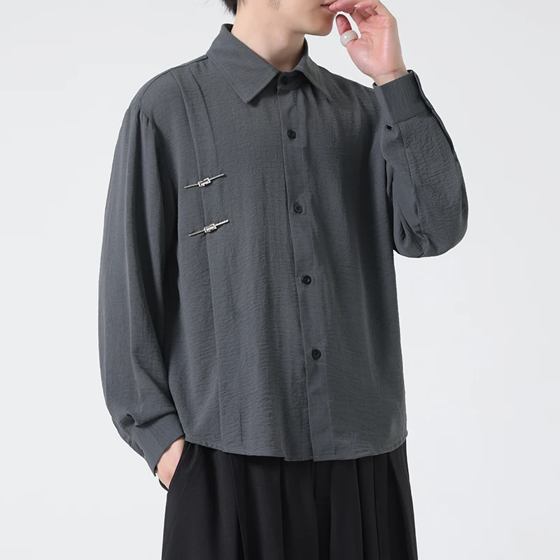 M-XXXXXL Elevated Oriental Shirt for Men Premium Notch Collar Long Sleeve with Metallic Buttons Asymmetrical Placket Plus Size
M-XXXXXL Elevated Oriental Shirt for Men Premium Notch Collar Long Sleeve with Metallic Buttons Asymmetrical Placket Plus Size