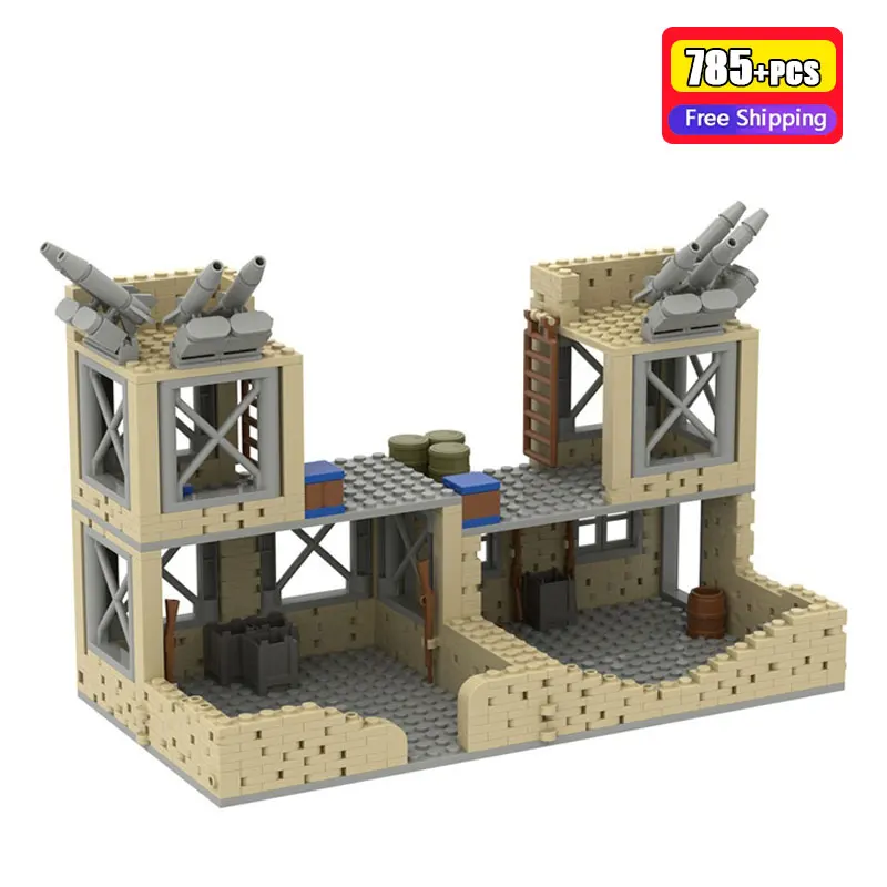 785Pcs Military Building Blocks WWII Desert Outpost Ruins Anti Aircraft Missile Base Army Soldier Scene Construction Bricks Toy
785Pcs Military Building Blocks WWII Desert Outpost Ruins Anti Aircraft Missile Base Army Soldier Scene Construction Bricks Toy