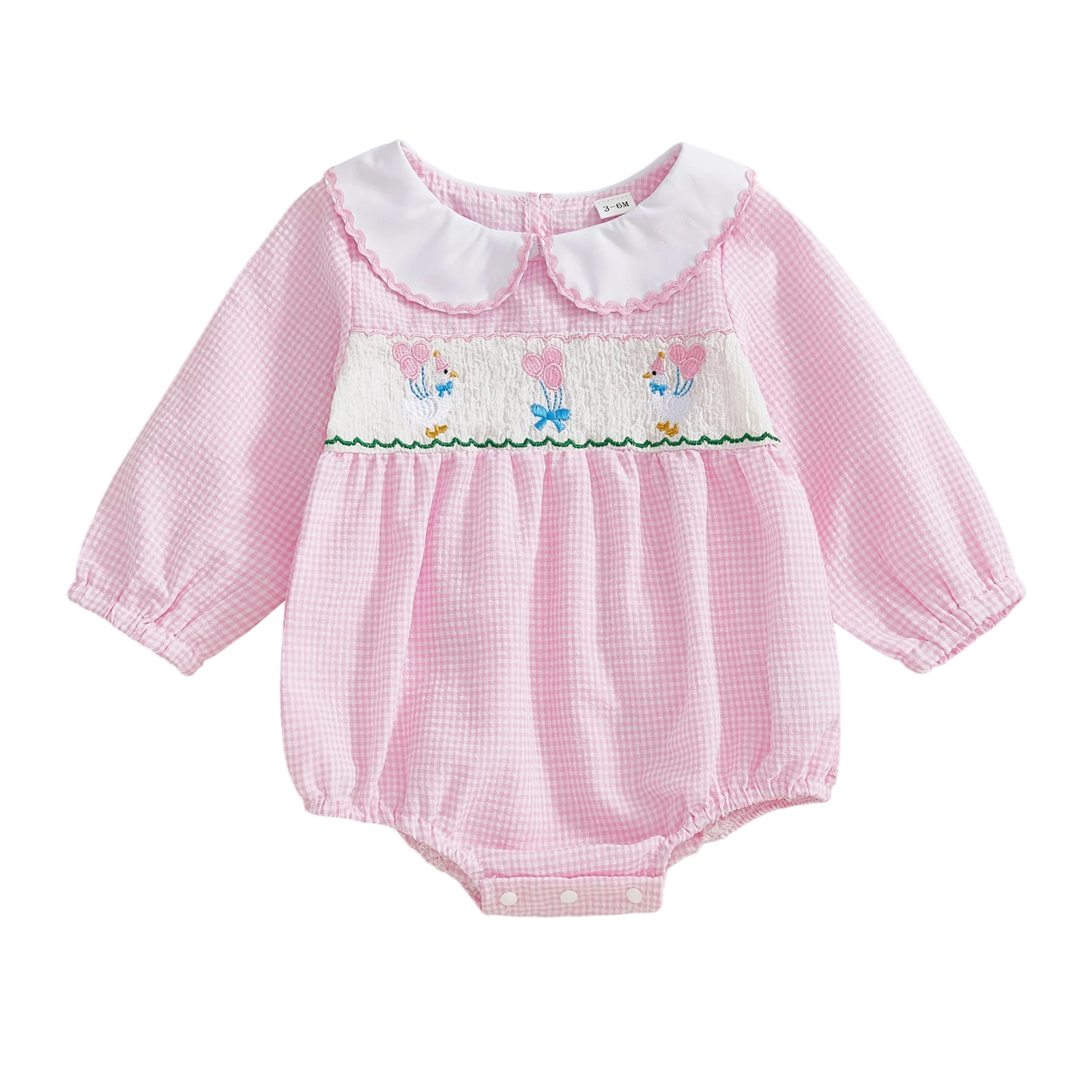 Infant Baby Girls Birthday Romper Cute Balloon Bow Embroidery Long Sleeve Doll Collar Plaid Jumpsuit
Infant Baby Girls Birthday Romper Cute Balloon Bow Embroidery Long Sleeve Doll Collar Plaid Jumpsuit