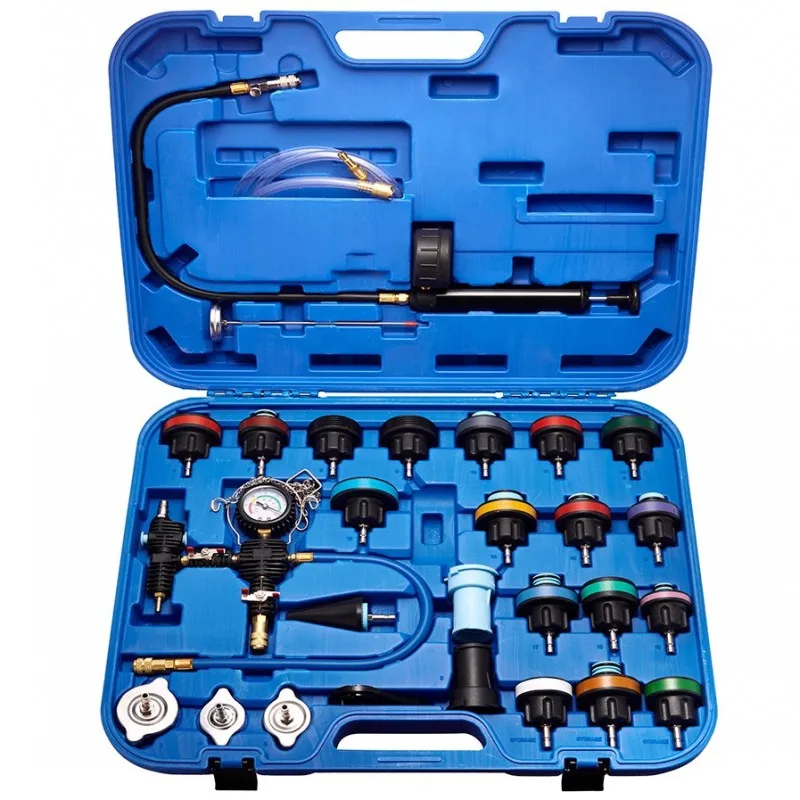 Car Coolant Radiator Pressure Tester Kit 28Pcs Water Tank Leak Detector Cooling System Leak Tester Kit 
Car Coolant Radiator Pressure Tester Kit 28Pcs Water Tank Leak Detector Cooling System Leak Tester Kit