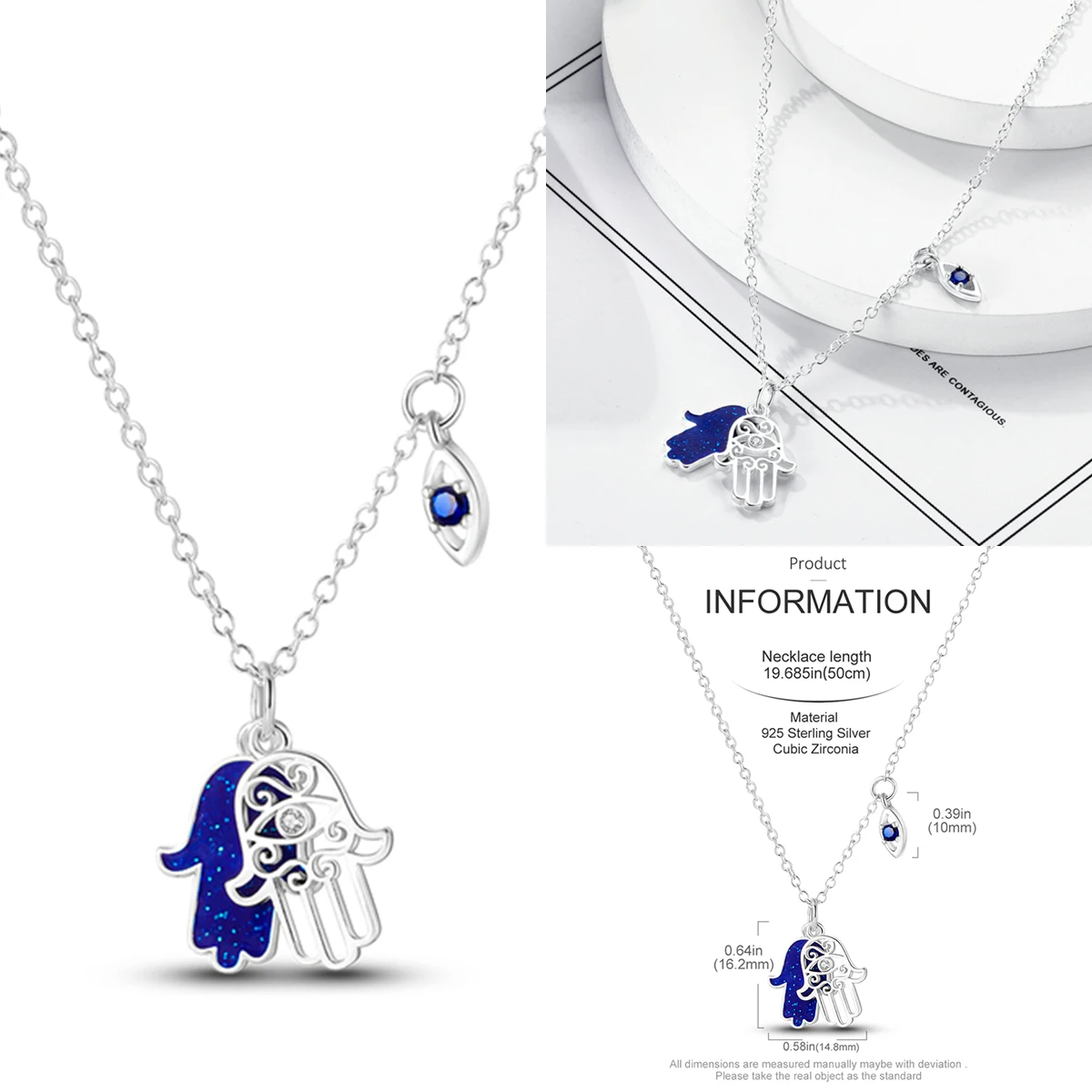 Original 925 Sterling Silver Blue Devil Demon Eyes Hands Necklace Zirconia Crystal Jewellery Birthday Wedding Anniversary Gift
Original 925 Sterling Silver Blue Devil Demon Eyes Hands Necklace Zirconia Crystal Jewellery Birthday Wedding Anniversary Gift