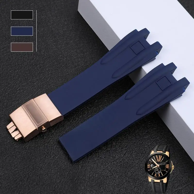 26*20mm Black Brown Blue Waterproof Soft Nature Silicone Rubber Wristband Watch Band Belt For Ulysse Nardin Strap Folding Clasp
26*20mm Black Brown Blue Waterproof Soft Nature Silicone Rubber Wristband Watch Band Belt For Ulysse Nardin Strap Folding Clasp