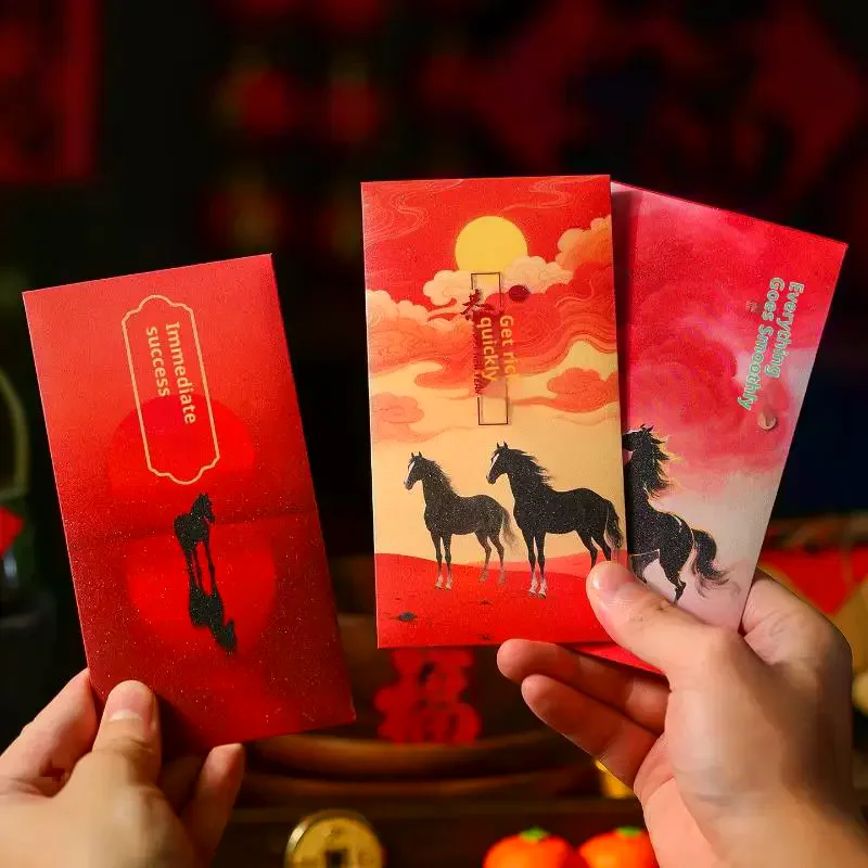 6 шт. 2026 год лошади весенний фестиваль красный конверт счастливые красные карманы китайский Новый год денежный конверт
6 шт. 2026 год лошади весенний фестиваль красный конверт счастливые красные карманы китайский Новый год денежный конверт