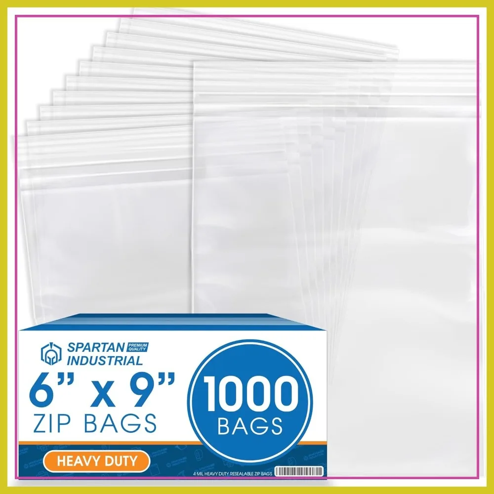 6"x9" Clear Reclosable Zip Bags 4 Mil 1000 Pack Durable Plastic
6"x9" Clear Reclosable Zip Bags 4 Mil 1000 Pack Durable Plastic