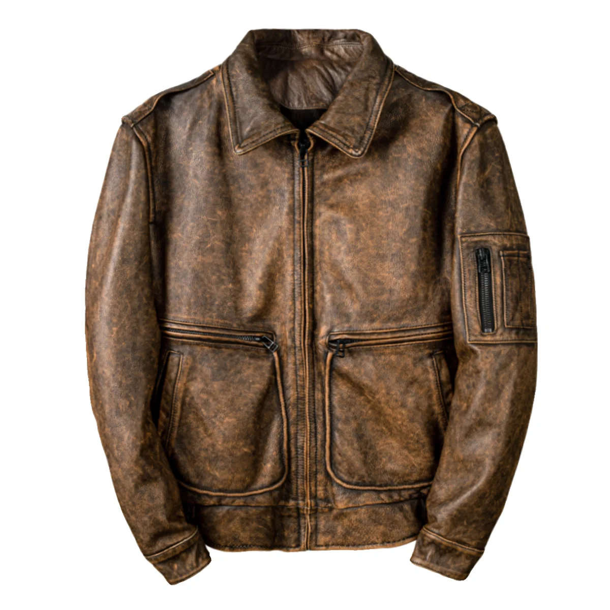 Yellow Spring Leather Jacket Men Retro Vintage Style Plus Size 6XL Genuine Natural Cowhide Turn-Down Collar Military Flight Coat
Yellow Spring Leather Jacket Men Retro Vintage Style Plus Size 6XL Genuine Natural Cowhide Turn-Down Collar Military Flight Coat