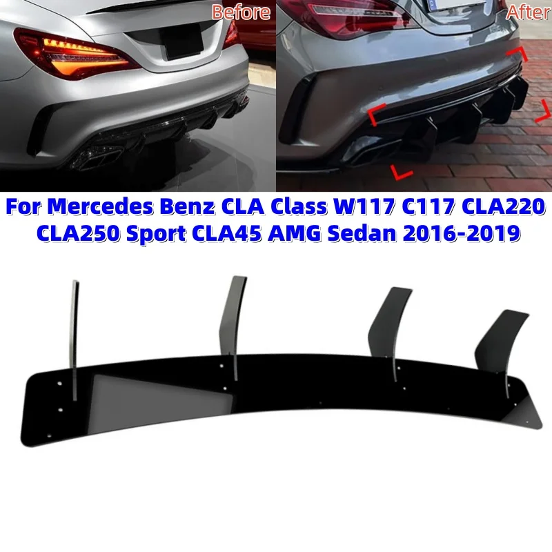 Auto Rear Bumper Lower Diffuser Lip Splitter For Mercedes Benz CLA Class W117 C117 CLA220 CLA250 Sport CLA45 AMG Sedan 2016-2019
Auto Rear Bumper Lower Diffuser Lip Splitter For Mercedes Benz CLA Class W117 C117 CLA220 CLA250 Sport CLA45 AMG Sedan 2016-2019