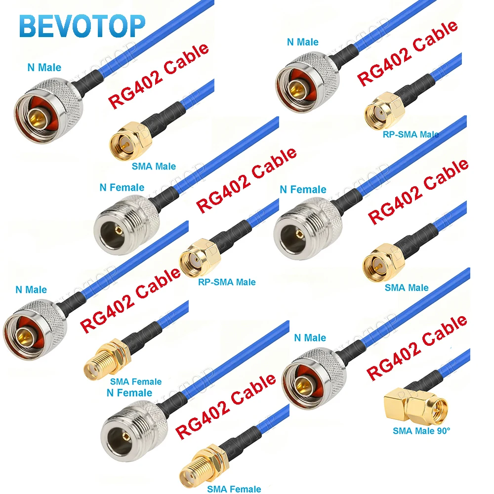 RG 402 Semi Flexible Cable N Type Male / Female to SMA Male RF Adapter Cable 50 Ohm RF Coaxial Pigtail Extension Cord Jumper
RG 402 Semi Flexible Cable N Type Male / Female to SMA Male RF Adapter Cable 50 Ohm RF Coaxial Pigtail Extension Cord Jumper