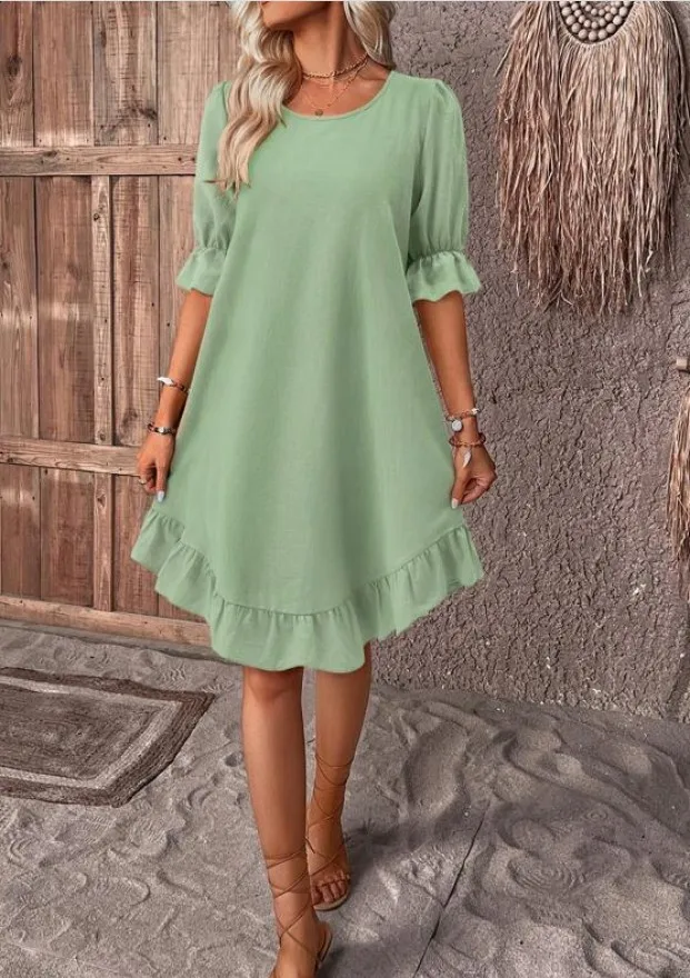 Solid Color Casual Loose Short Dresses For Women 2025 Fashion Summer Women's Commuting Style Elegant Vintage Female Dresses
Solid Color Casual Loose Short Dresses For Women 2025 Fashion Summer Women's Commuting Style Elegant Vintage Female Dresses