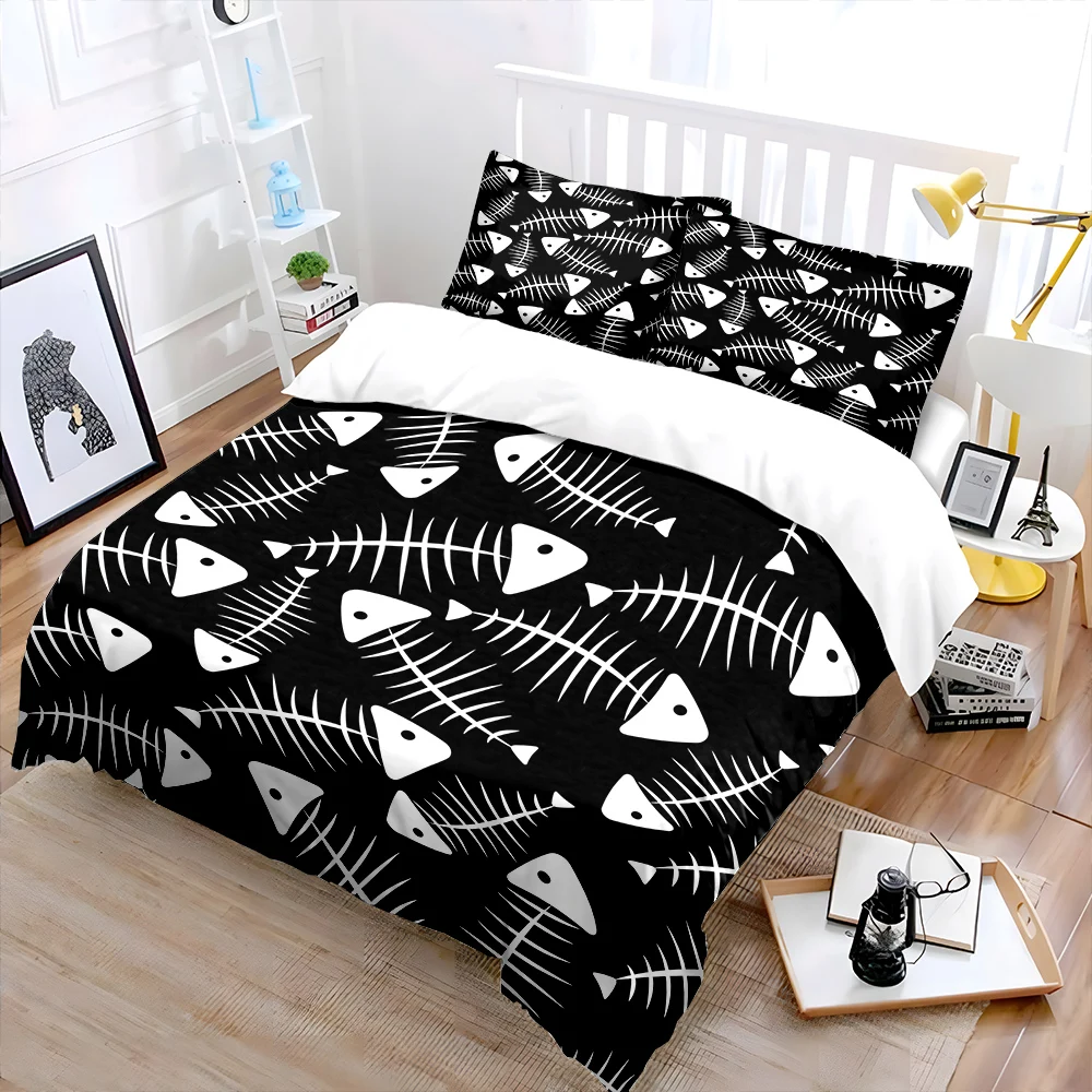 Fishbone Pattern Black Design Print Bedding Set 1 Duvet Cover 2 Pillowcases for Adult and Children Luxury Gift Full Size
Fishbone Pattern Black Design Print Bedding Set 1 Duvet Cover 2 Pillowcases for Adult and Children Luxury Gift Full Size