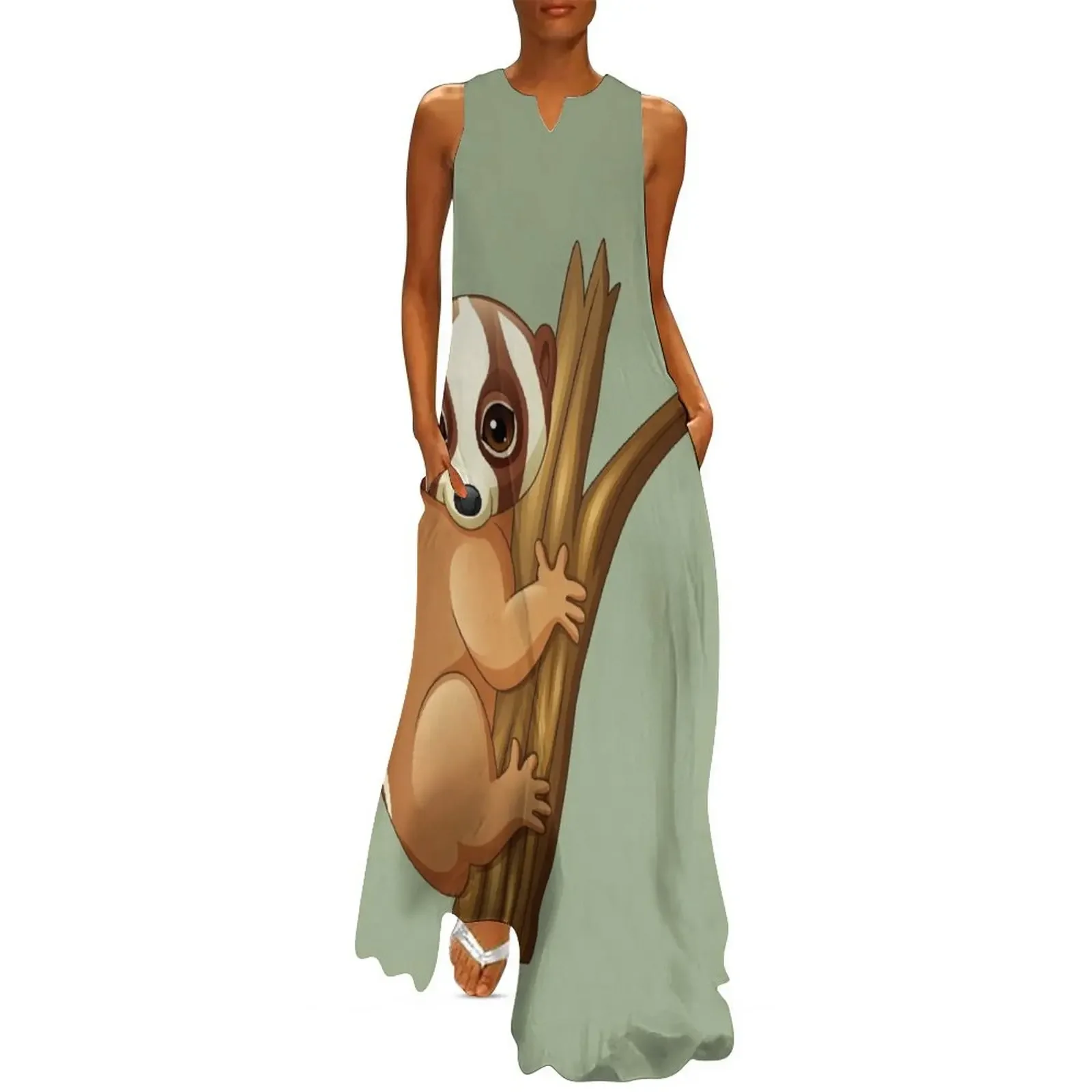 Slow loris on a branch cartoon Long Dress luxury dress dresses for official occasions Dress
Slow loris on a branch cartoon Long Dress luxury dress dresses for official occasions Dress