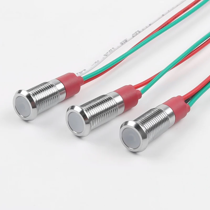 8mm Red and Green Bicolor LED Metal Indicator Light with Wire, 3V/6V/12V/24V High Brightness, Panel Mount, Industrial Use
8mm Red and Green Bicolor LED Metal Indicator Light with Wire, 3V/6V/12V/24V High Brightness, Panel Mount, Industrial Use