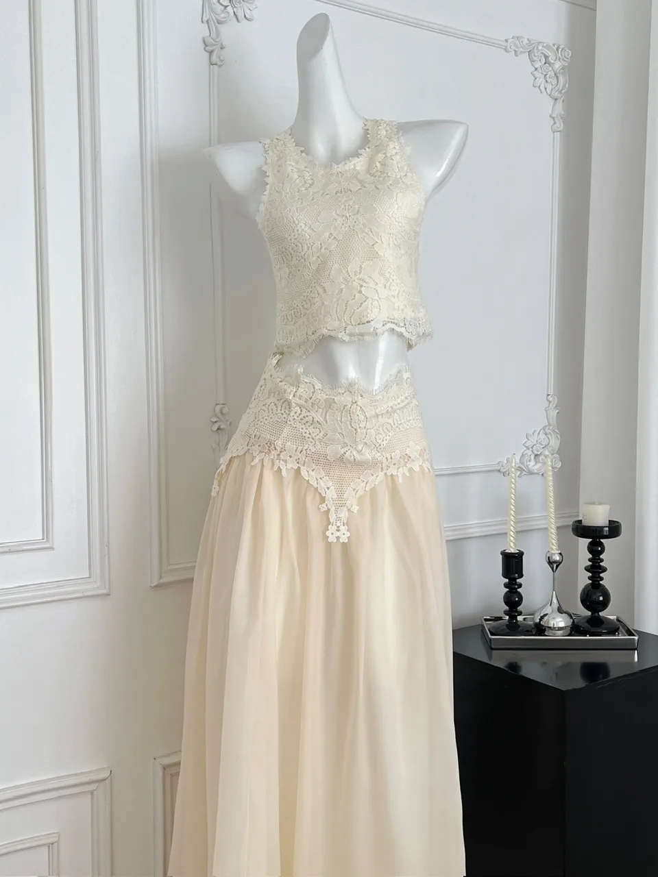 Summer Vaion Lace Crop Top High Waist Me Skirt Set Women's Faion Slim Fit French Sle Two Piece Ensemble ort Length
Summer Vaion Lace Crop Top High Waist Me Skirt Set Women's Faion Slim Fit French Sle Two Piece Ensemble ort Length