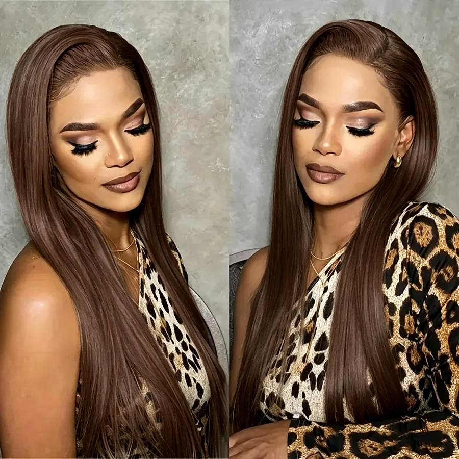 3B 3C Chocolate Brown Straight Hair Wigs 200 Density 40 Inches Frontal Human Hair Wigs For Women
3B 3C Chocolate Brown Straight Hair Wigs 200 Density 40 Inches Frontal Human Hair Wigs For Women