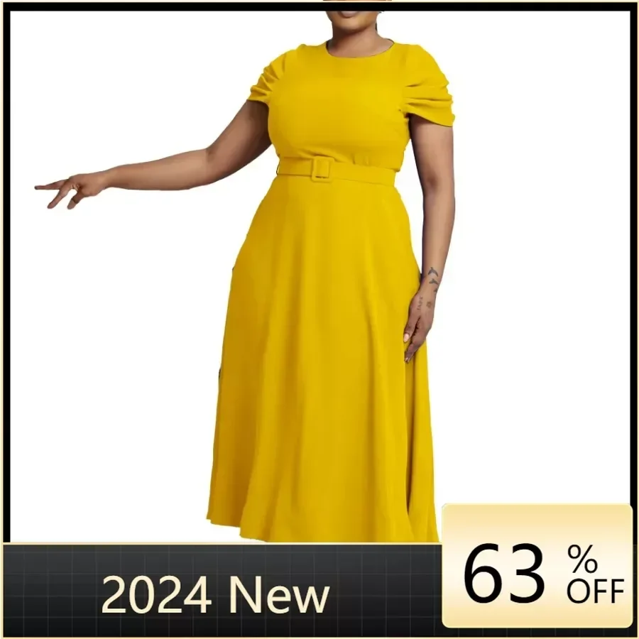 Summer African Dresses for Women 2024 New African Women V-neck Short Sleeve Solid Color Dress African Clothes Women
Summer African Dresses for Women 2024 New African Women V-neck Short Sleeve Solid Color Dress African Clothes Women