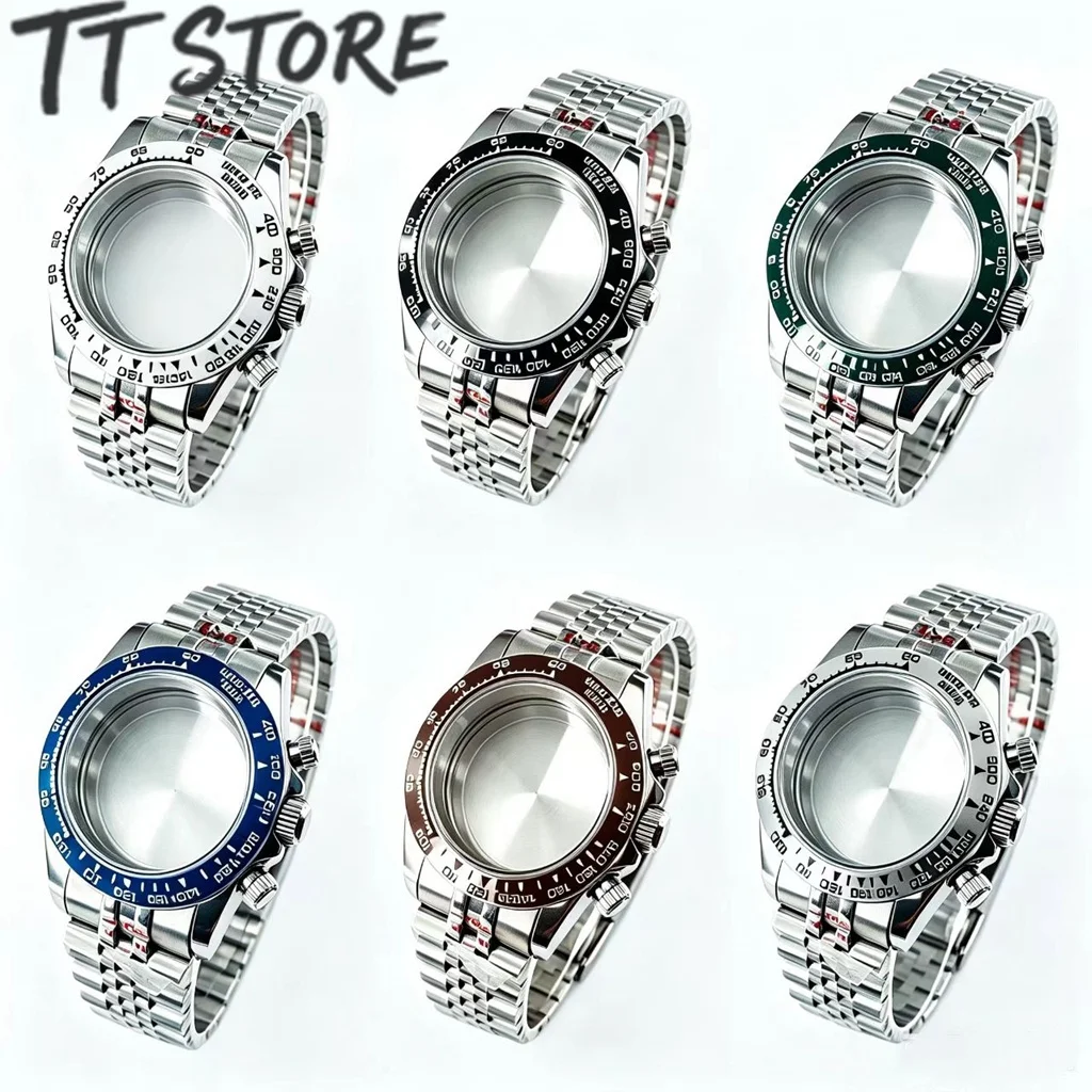 40mm Sapphire Crystal Watch Case with Ceramic/Steel Bezel, Jubilee Bracelet, VK63, VK64 Quartz Chronograph Watch Accessories
40mm Sapphire Crystal Watch Case with Ceramic/Steel Bezel, Jubilee Bracelet, VK63, VK64 Quartz Chronograph Watch Accessories