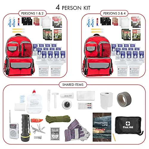 4-Person Emergency Preparedness Backpack Kit For Natural Disasters Outdoor Survival And Crisis Situations
4-Person Emergency Preparedness Backpack Kit For Natural Disasters Outdoor Survival And Crisis Situations