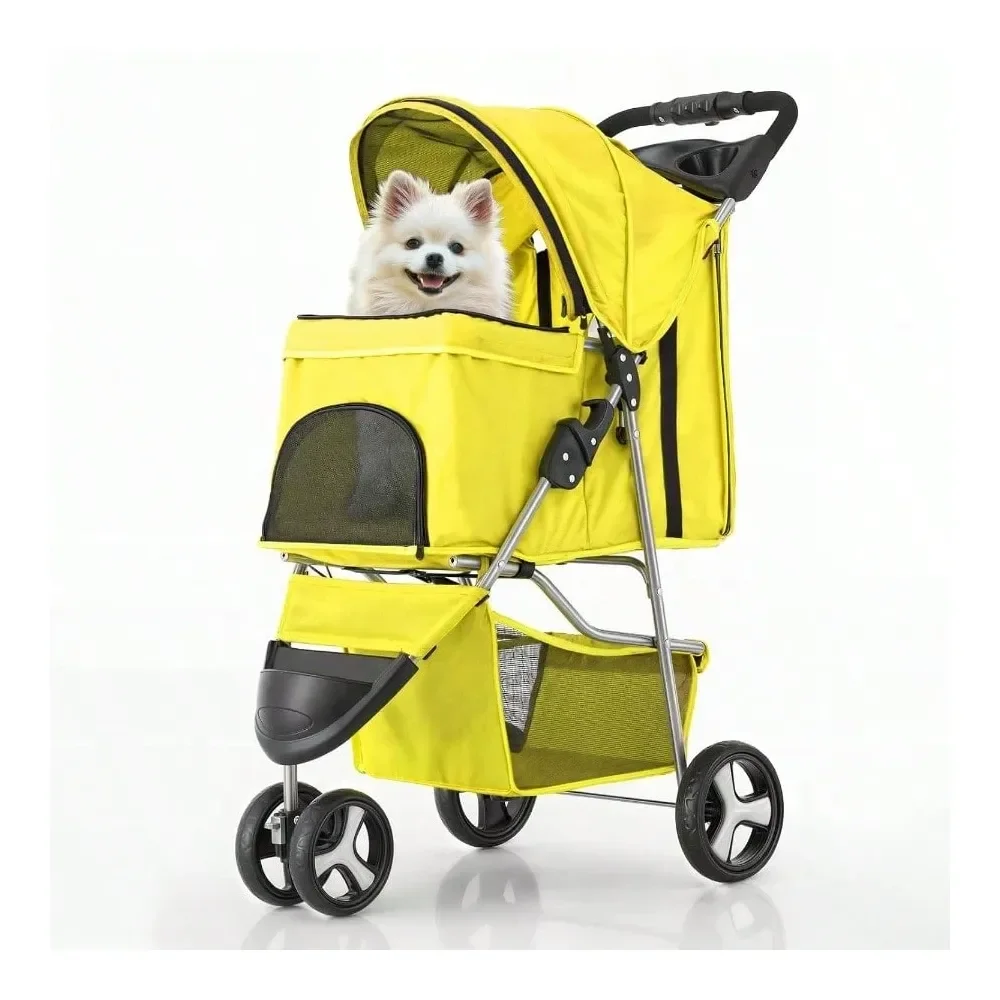 Dog Strollers Small Dogs With Weather Cover, 3 Wheels Pet Strolling Cart Dogs And Cats With Storage Basket And Cup Holder, Brea
Dog Strollers Small Dogs With Weather Cover, 3 Wheels Pet Strolling Cart Dogs And Cats With Storage Basket And Cup Holder, Brea