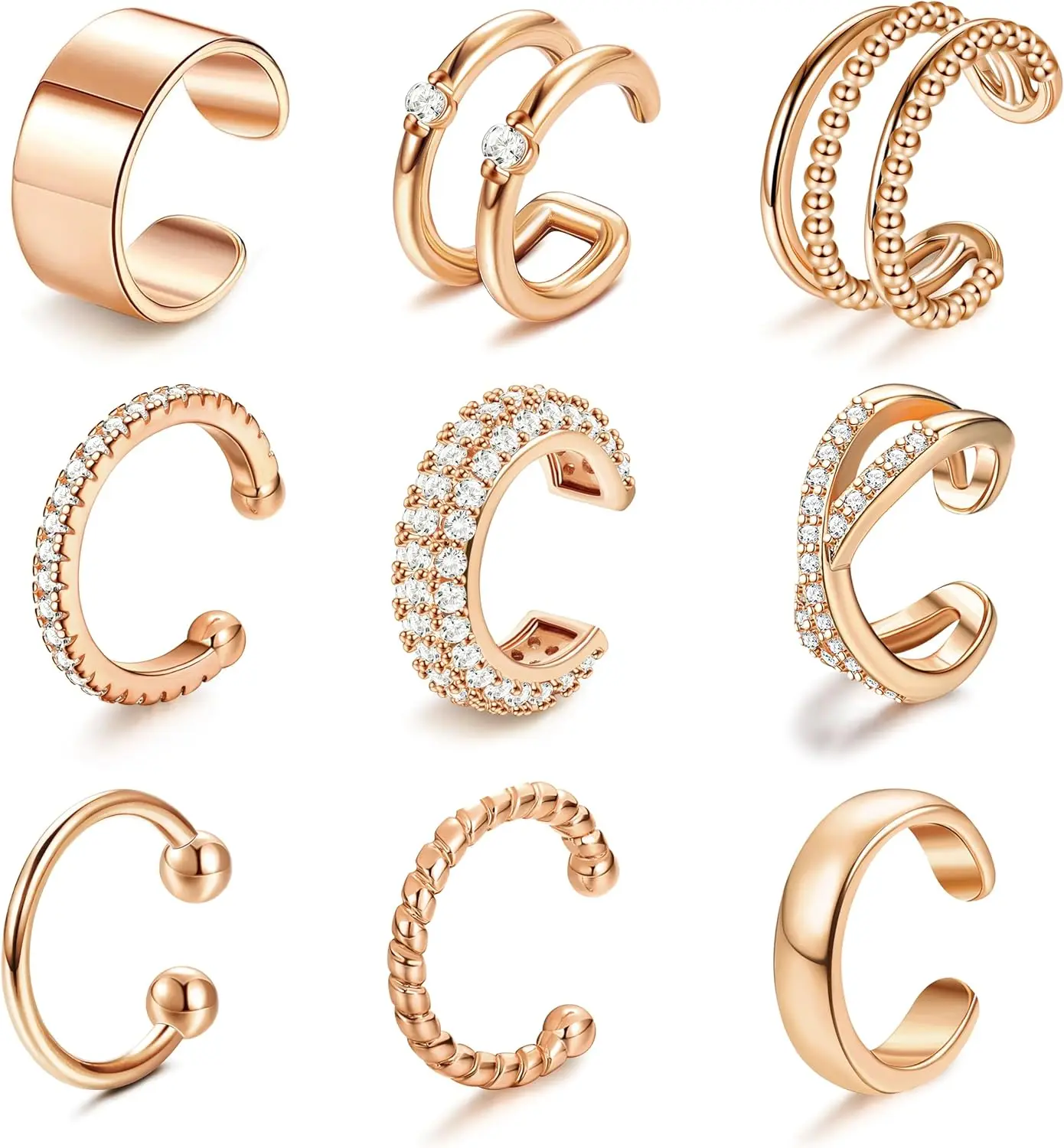 Ear Cuffs Non Piercing Earrings for Women Trendy Lightweight 14K Gold Plated Clip On Fake Earrings
Ear Cuffs Non Piercing Earrings for Women Trendy Lightweight 14K Gold Plated Clip On Fake Earrings