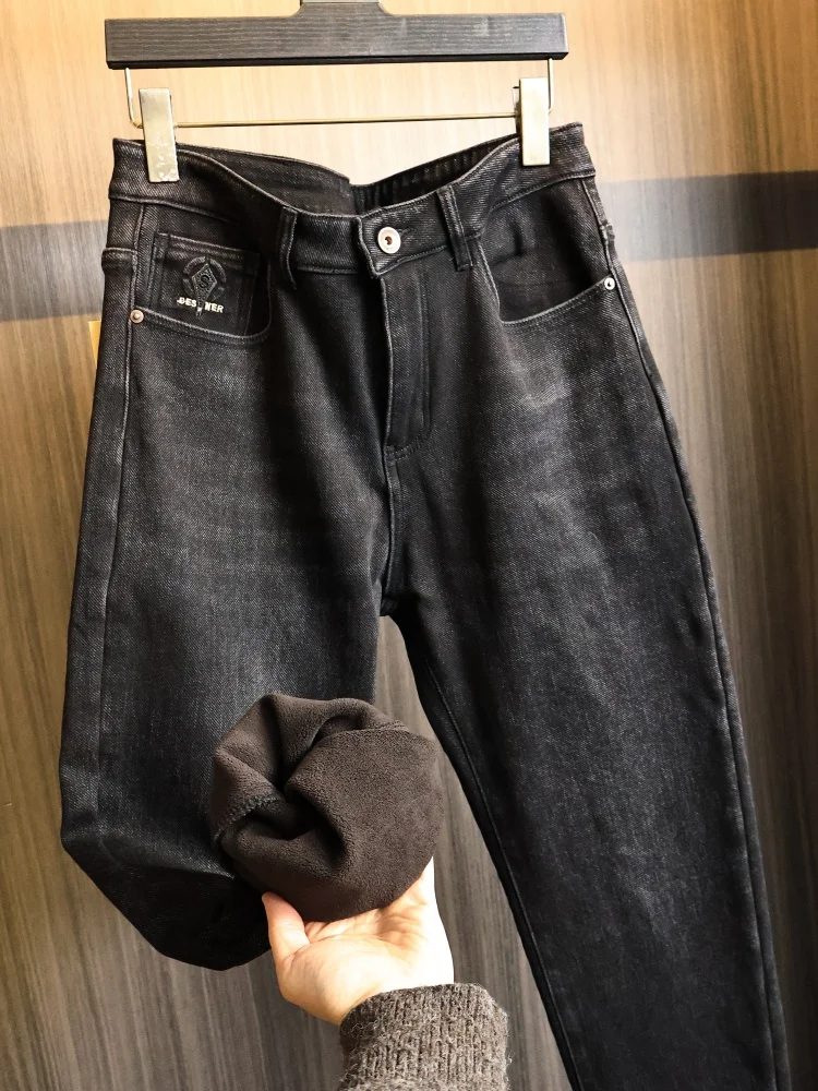 l Waed Fce на подкладке, прямые повседневные мужские джинсы, осень-зима, теплая, приятная для кожи, смесь хлопка и полиэстера
l Waed Fce на подкладке, прямые повседневные мужские джинсы, осень-зима, теплая, приятная для кожи, смесь хлопка и полиэстера