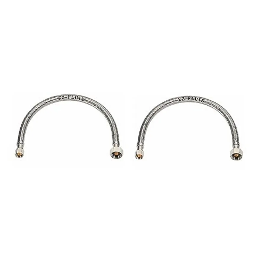 2 20" Faucet Supply Line, 1/2" Fip x 3/8" Comp LF, Brass Nuts, Universal Stainless Steel Braided Faucet Water Supply Line Conne
2 20" Faucet Supply Line, 1/2" Fip x 3/8" Comp LF, Brass Nuts, Universal Stainless Steel Braided Faucet Water Supply Line Conne