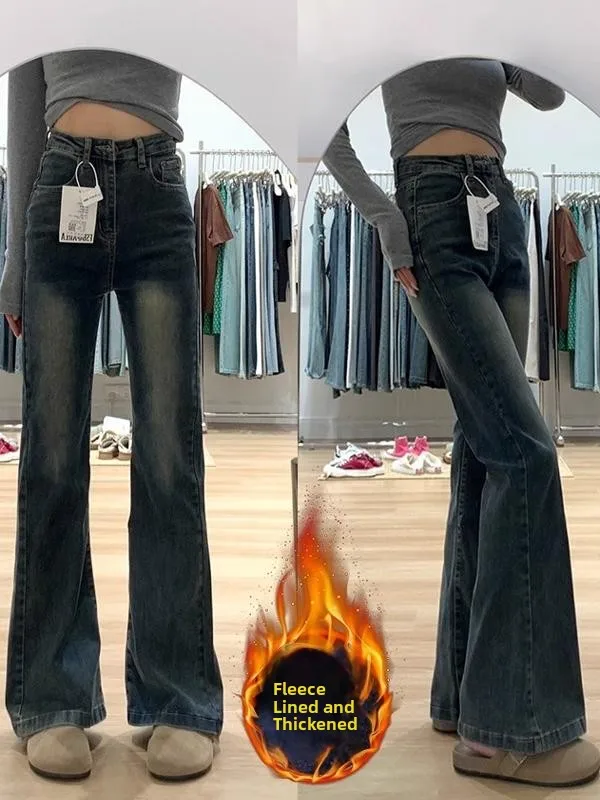 Retro Fce Lined Flared Jeans Women's Autumn Winter High Waist Slimming Versatile Not Legging Drapey Hoof Floor Lengt...
Retro Fce Lined Flared Jeans Women's Autumn Winter High Waist Slimming Versatile Not Legging Drapey Hoof Floor Lengt...
