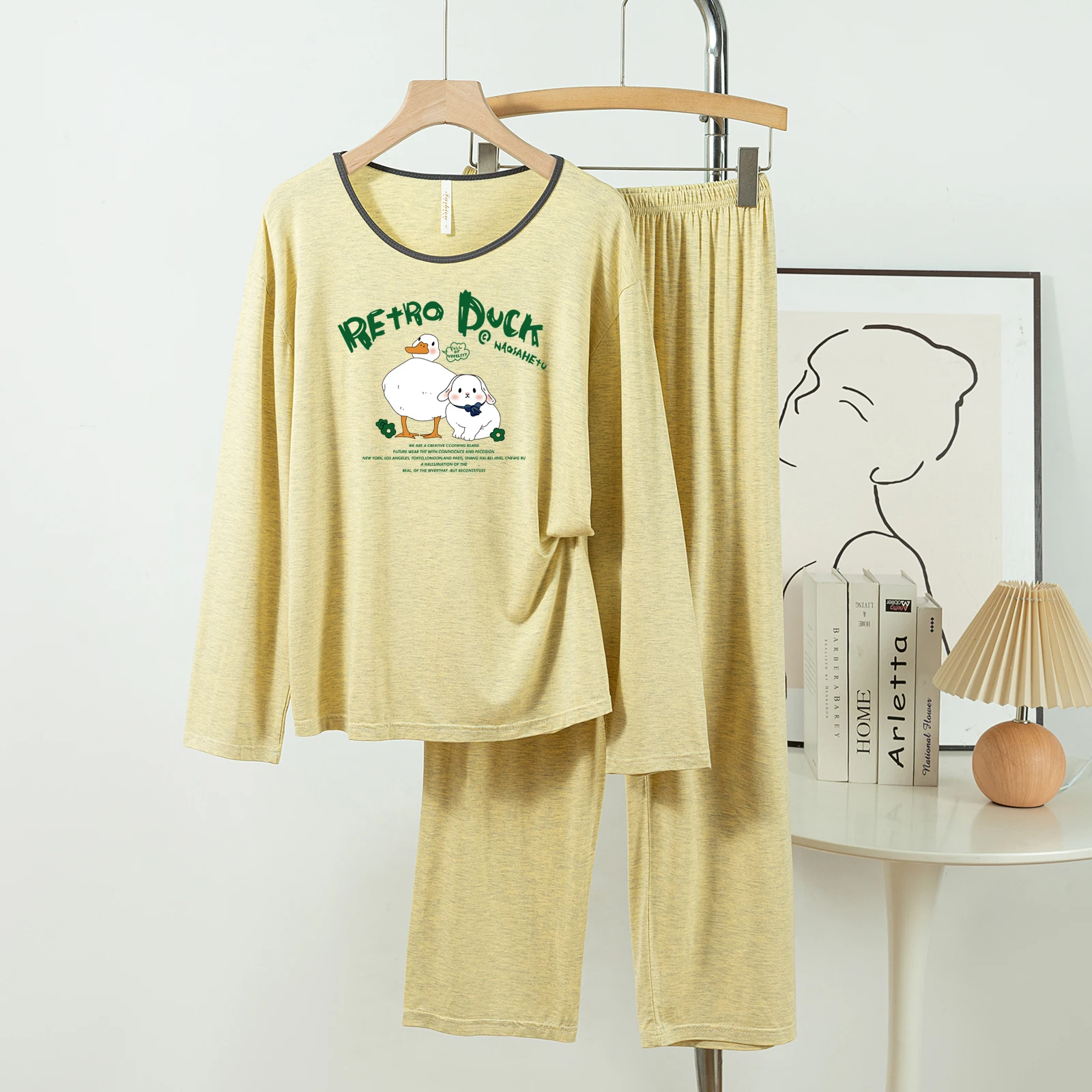 5181-88 Casual and Comfortable Modal Cotton Pajamas for Women, New Spring and Autumn Long-Sleeved Long Pants Solid Color Casual
5181-88 Casual and Comfortable Modal Cotton Pajamas for Women, New Spring and Autumn Long-Sleeved Long Pants Solid Color Casual