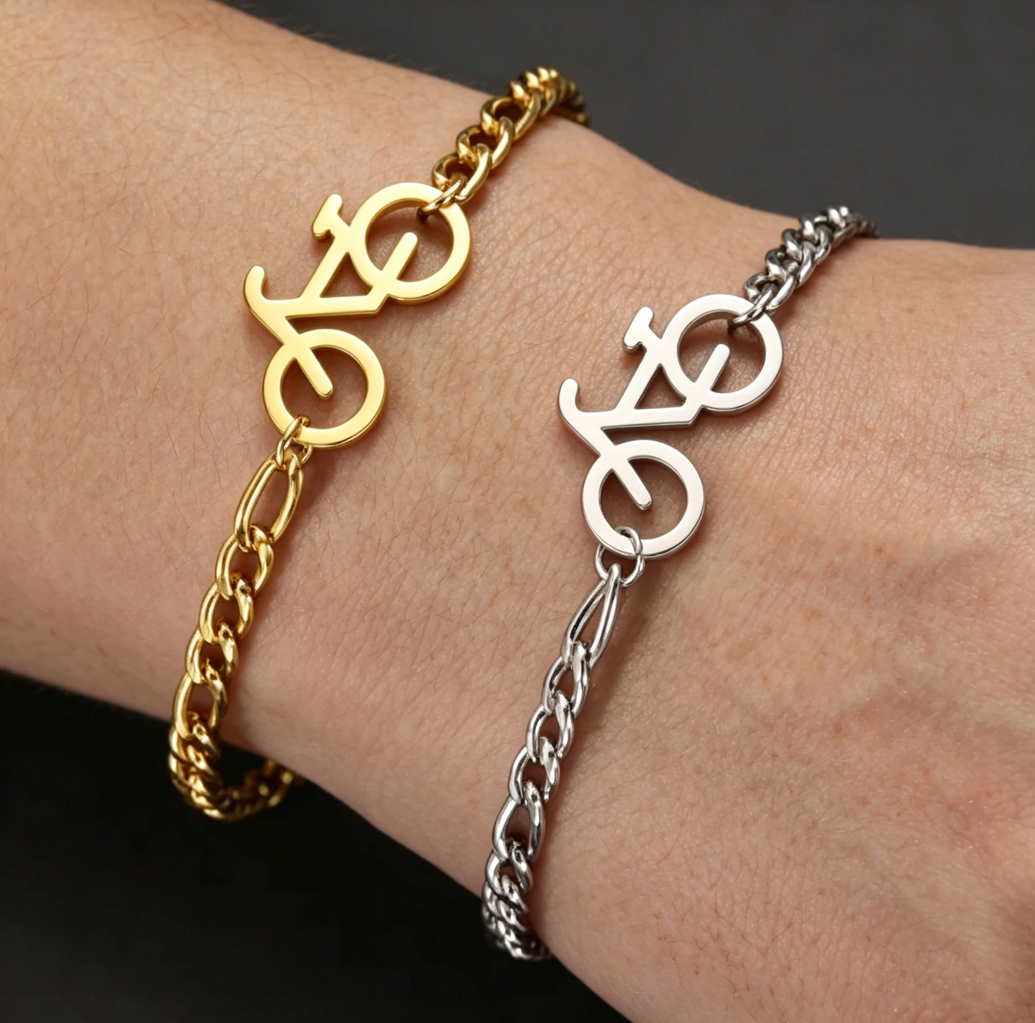 Bicycle Pendant Bracelet Cycling Sports Women Men Gifts Stainless Steel Hand Chain Anklets Bangle Jewelry Cycling Lover Gift
Bicycle Pendant Bracelet Cycling Sports Women Men Gifts Stainless Steel Hand Chain Anklets Bangle Jewelry Cycling Lover Gift