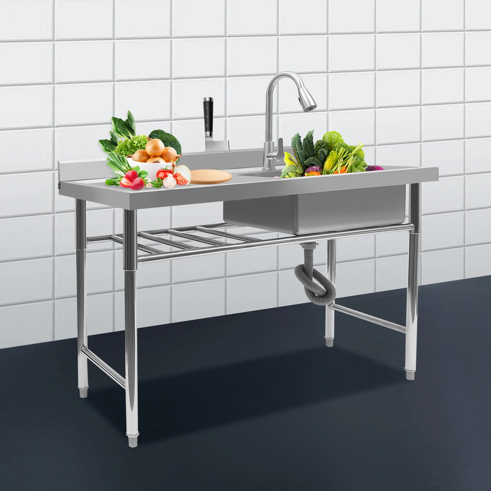 Коммерческая универсальная мойка для приготовления кухонной мойки с 1 отделением и сливом из нержавеющей стали
Коммерческая универсальная мойка для приготовления кухонной мойки с 1 отделением и сливом из нержавеющей стали