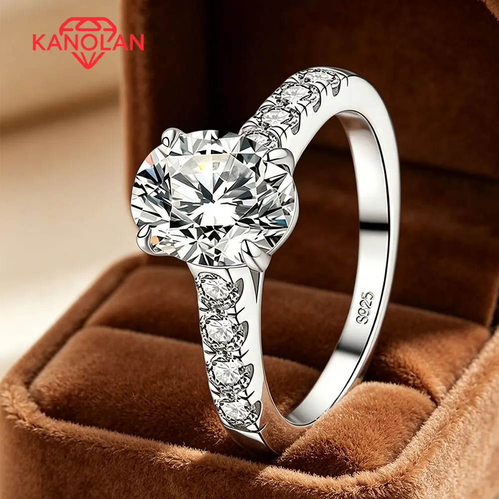 KANOLAN Oval Cut Moissanite Ring 2ct 7*9mm D VVS1 GRA Certified Solid s925 Silver Half Eternity Band Engagement Rings for Women
KANOLAN Oval Cut Moissanite Ring 2ct 7*9mm D VVS1 GRA Certified Solid s925 Silver Half Eternity Band Engagement Rings for Women