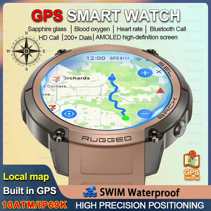 Rugged Outdoor Smartwatch for Men GPS Offine Map Compass Fitness Tracker Waterproof Sports Trail Running Sports GPS Watch 2026
Rugged Outdoor Smartwatch for Men GPS Offine Map Compass Fitness Tracker Waterproof Sports Trail Running Sports GPS Watch 2026