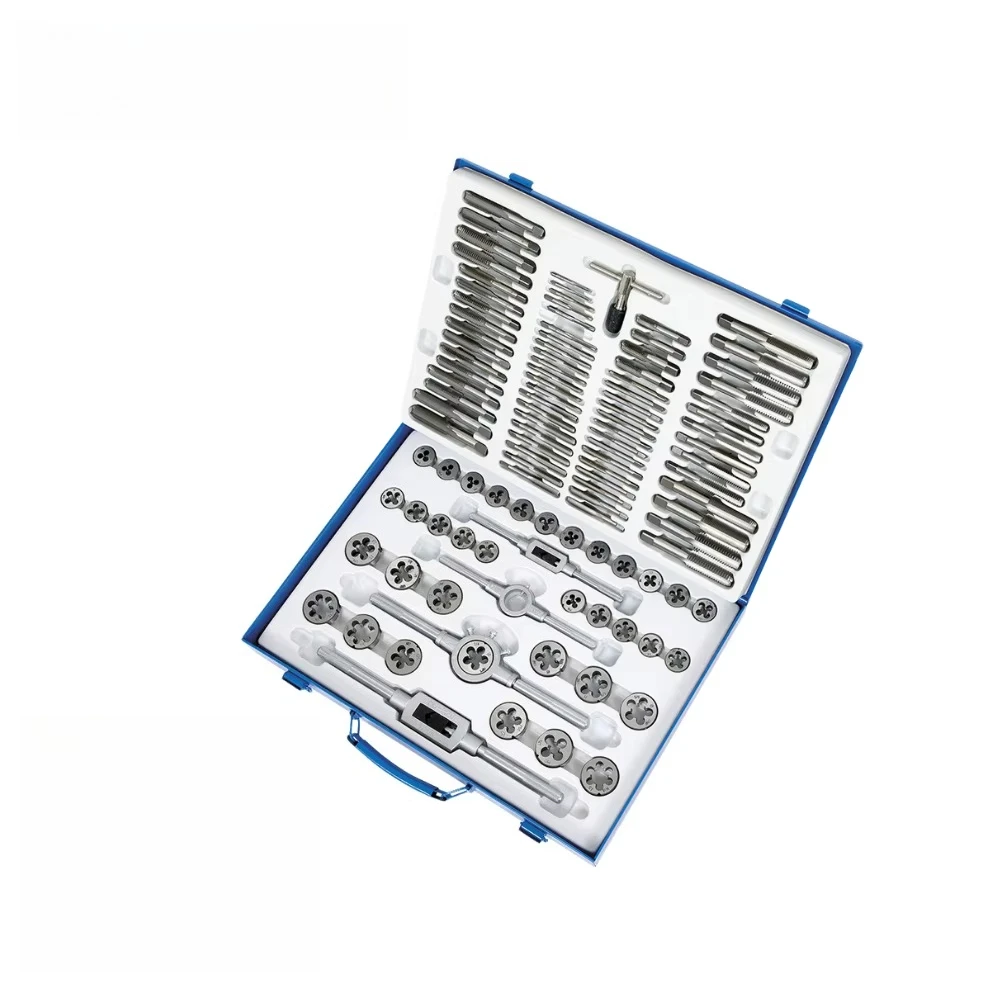 110 Pcs Metric Tap and Die Set, Alloy Steel Threading Kit with Taps Dies Wrenches in Metal Box for Bolt Repair and Metalwork
110 Pcs Metric Tap and Die Set, Alloy Steel Threading Kit with Taps Dies Wrenches in Metal Box for Bolt Repair and Metalwork