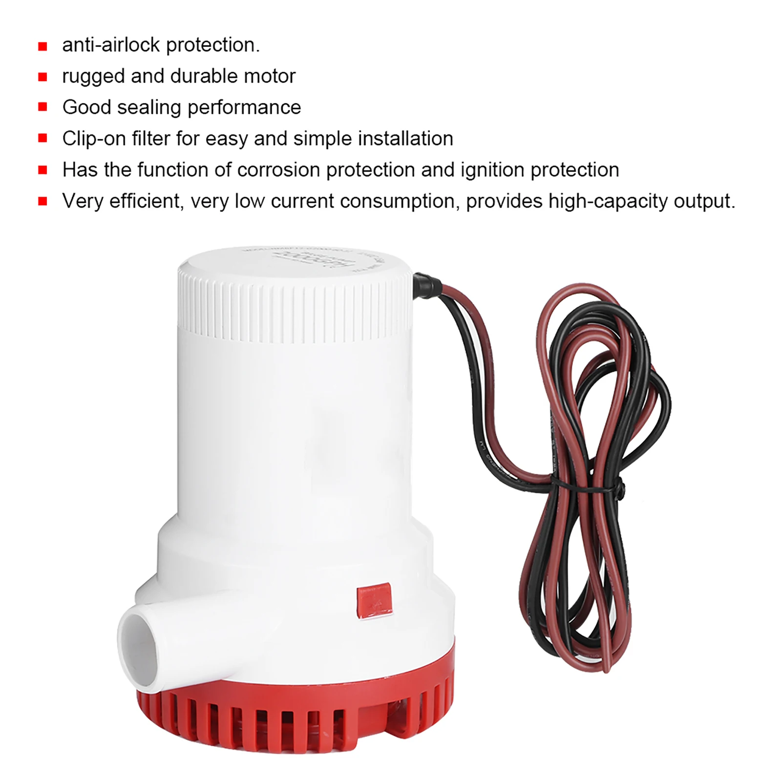 2000GPH Electric Bilge Pump Boat Water Discharge Pump Marine Ignition Protected 12V Electric Bilge Pump Drain Pump Bilge Pump
2000GPH Electric Bilge Pump Boat Water Discharge Pump Marine Ignition Protected 12V Electric Bilge Pump Drain Pump Bilge Pump