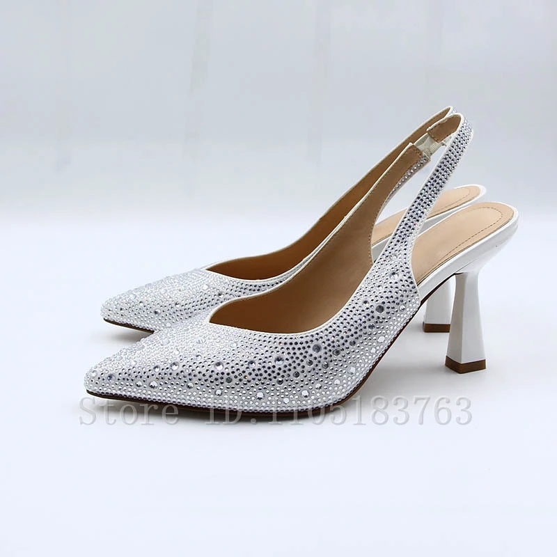 Bling Rhinestone Decor Bride High Heels Luxury Design Pointed Toe Backstrap Women Sandals for Party Wedding Dress
Bling Rhinestone Decor Bride High Heels Luxury Design Pointed Toe Backstrap Women Sandals for Party Wedding Dress