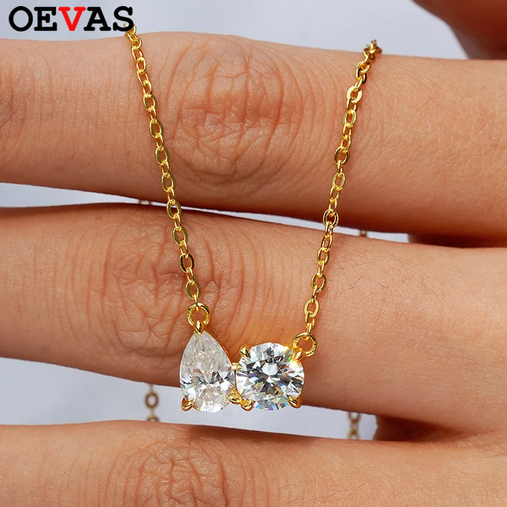 OEVAS 2CT жемчужное ожерелье с муассанитом и 2 камнями для женщин, 100% серебро S925, круглая лабораторная бриллиантовая цепочка на шею, вечерние ювелирные изделия
OEVAS 2CT жемчужное ожерелье с муассанитом и 2 камнями для женщин, 100% серебро S925, круглая лабораторная бриллиантовая цепочка на шею, вечерние ювелирные изделия