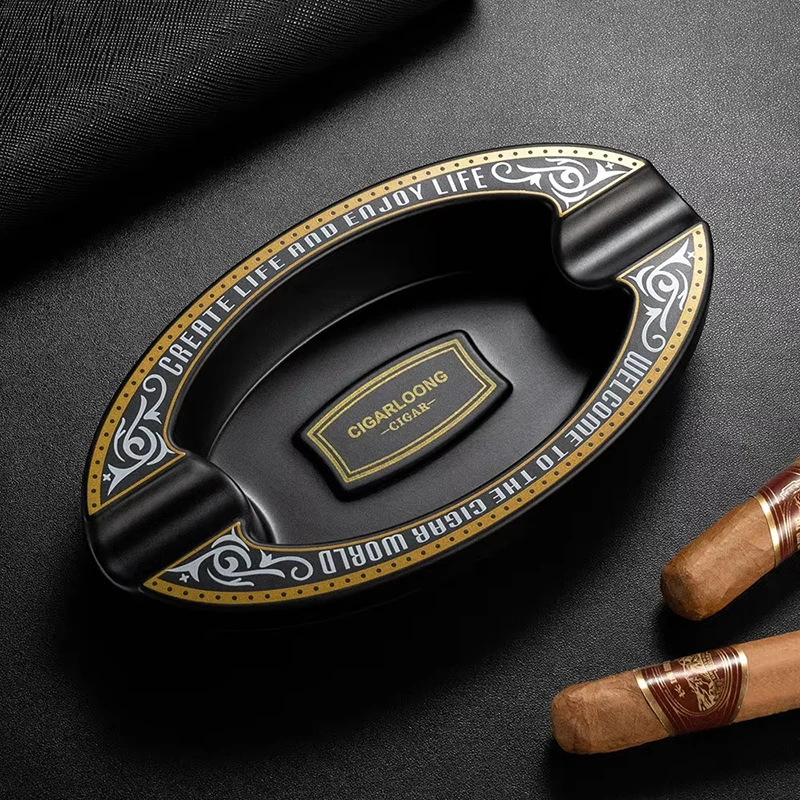 Pear Gold/Black Desktop Ashtray with 2 Slots for Cigar Creative Cigar Ashtray Portable Cigar Ash Tray Office Home Deco
Pear Gold/Black Desktop Ashtray with 2 Slots for Cigar Creative Cigar Ashtray Portable Cigar Ash Tray Office Home Deco