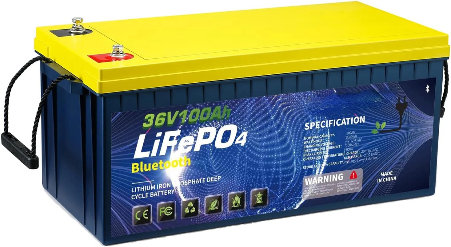 LOSSIGY 36 В 100 Ач LiFePO4 литиевая батарея, встроенный Bluetooth пиковый ток 500 А, 10 лет
LOSSIGY 36 В 100 Ач LiFePO4 литиевая батарея, встроенный Bluetooth пиковый ток 500 А, 10 лет