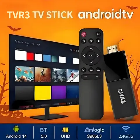 TVR3 HDMI TV Stick Android 15 2.4G&5G Dual Wi-Fi Allwinner H313 1G 8G Quad Core Smart TV Box Streaming Media Player Set-top Box