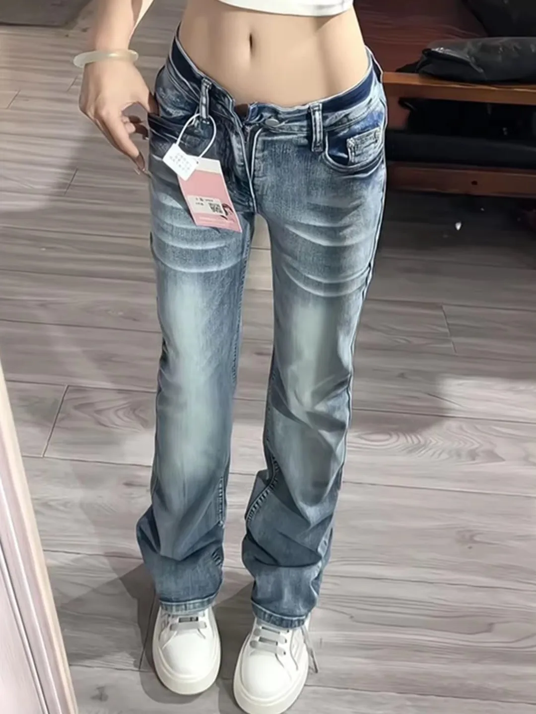American Style Spicy Girl Low Waist Flared Narrow Straight Tube Long Jeans Women Small Size Slimming Design Sensation
American Style Spicy Girl Low Waist Flared Narrow Straight Tube Long Jeans Women Small Size Slimming Design Sensation