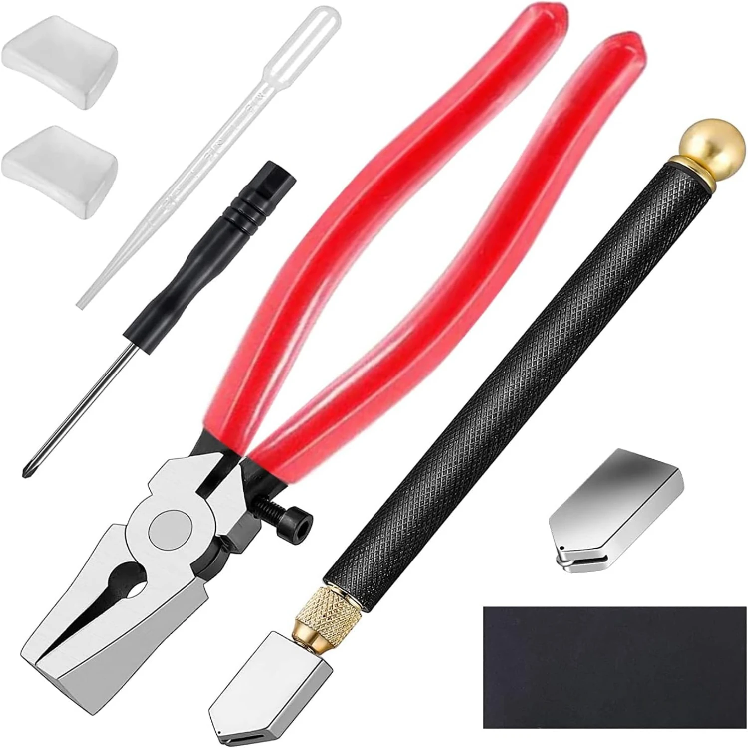 Professional Glass Cutter Kit with Heavy Duty Running Pliers and Pencil Tool for Stained Glass Supplies
Professional Glass Cutter Kit with Heavy Duty Running Pliers and Pencil Tool for Stained Glass Supplies