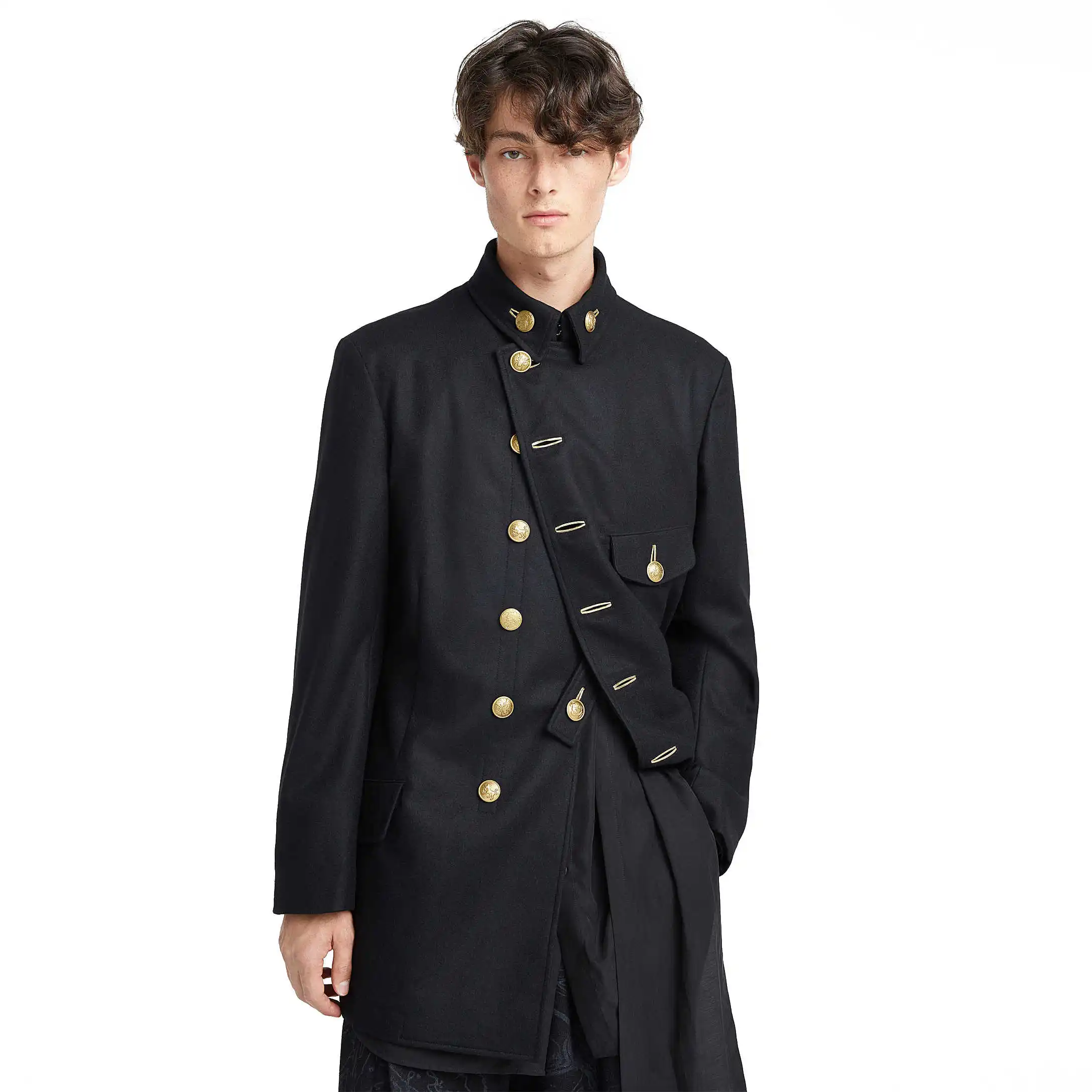 YOJI OOAK GOLD BUTTONSUIT Gold Buckle Single breasted Black Italian Wool Men's Suit
YOJI OOAK GOLD BUTTONSUIT Gold Buckle Single breasted Black Italian Wool Men's Suit