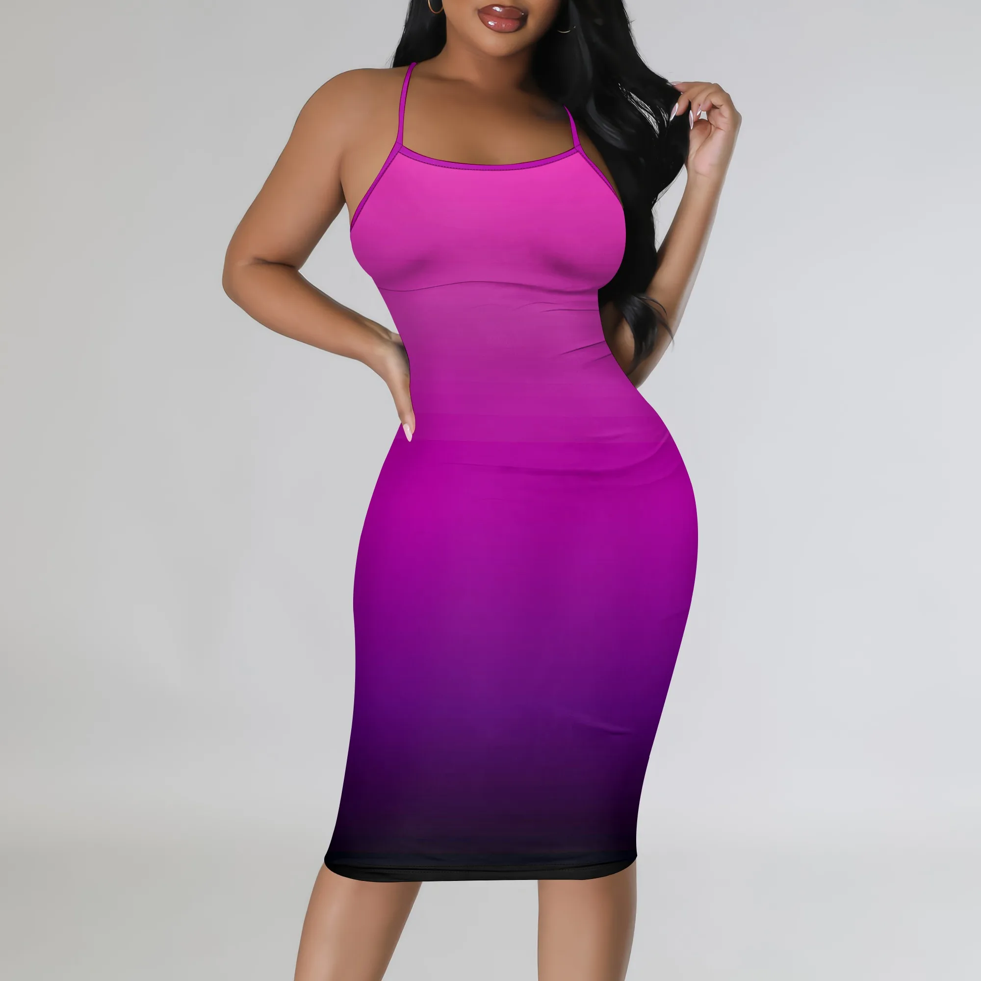 Women's Summer Boho Spaghetti Straps Bodycon Midi Dress Sexy Stretchy Ombre Print for Party Date Home Work
Women's Summer Boho Spaghetti Straps Bodycon Midi Dress Sexy Stretchy Ombre Print for Party Date Home Work