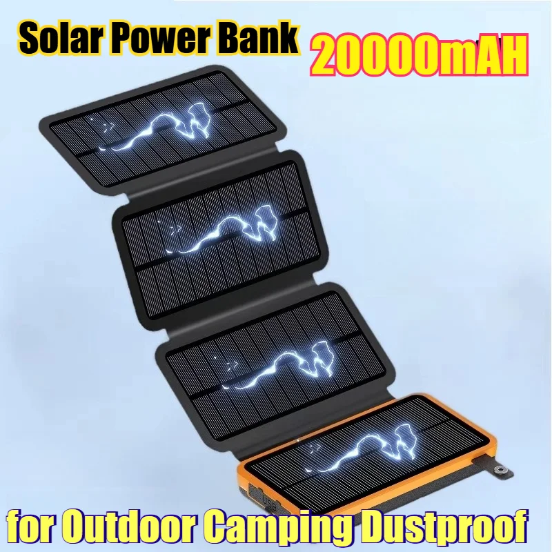 Портативное зарядное устройство на 20000 мАч с высокой емкостью и складной солнечной панелью – быстрая зарядка, защита от пыли, для кемпинга и активного отдыха
Портативное зарядное устройство на 20000 мАч с высокой емкостью и складной солнечной панелью – быстрая зарядка, защита от пыли, для кемпинга и активного отдыха